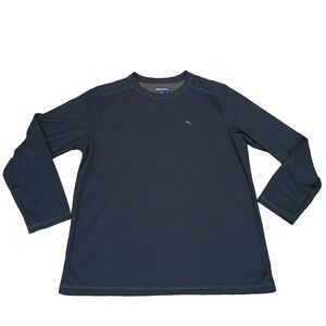 Tommy Bahama Mens L Blue‎ Long Sleeve Thermal Style Crew Neck Pullover Shirt Top